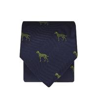 Navy With Green Dog 100% Silk Tie