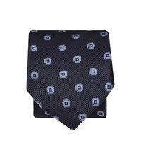 Navy With Blue and Silver Square 100% Silk Tie