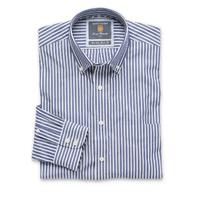 Navy Bengal Stripe Button Down Collar Cotton Shirt