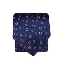 navy with pink blue and silver circles 100 silk tie