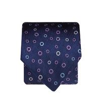 Navy With Purple, Lt. Blue And Silver Circles 100% Silk Tie