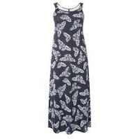 navy blue butterfly print knot maxi dress dark multi