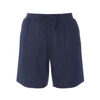 Navy Blue Linen Blend Shorts, Navy