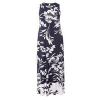 Navy Blue Trim Maxi Dress, Navy