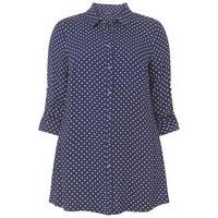 navy blue and white spotted shirt dark multi