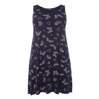 navy blue butterfly print sleeveless tunic navy