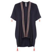 navy blue embroidered kimono navy