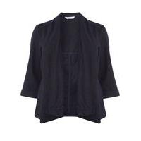 Navy Blue Linen Blend Jacket, Navy