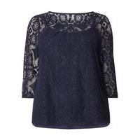 Navy Blue Lace Gypsy Top, Navy