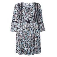 Navy Blue and Ivory Floral Print Tunic, Others