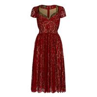 Nancy Mac Annie Dress In Ruby Flower Lace