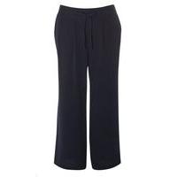 Navy Blue Pear Fit Wide Leg Trousers, Navy