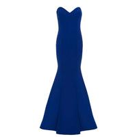 Nataliya Couture Natasha Strapless Fishtail Maxi Dress in Blue