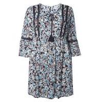 navy blue and ivory floral print tunic others