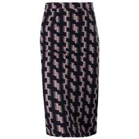 Nancy Dee Joni Black Comb Tooth Print Pencil Skirt