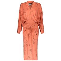 Nancy Dee Adele Knee-Length Orange Butterfly Print Dress