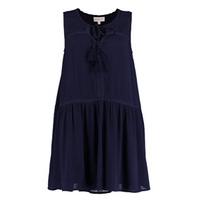 Navy Crochet Trim Tunic Dress