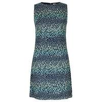 Navy & Aqua Ombre Geometric Print Shift Dress