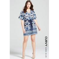 navy aztec print dress