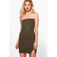 Natasha Bandeau Bodycon Dress - khaki