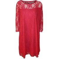 Nanette Lace Knee Length Dress - Cerise