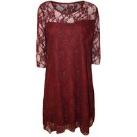 Nanette Lace Knee Length Dress - Wine