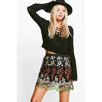 Napa Embroidered A Line Skirt - multi