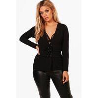 natalie corset detail blazer black