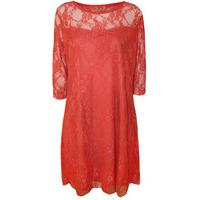 Nanette Lace Knee Length Dress - Coral