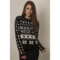 Naughty or Nice Christmas Jumper in Black