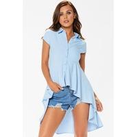 Nalah Blue Dipped Hem Shirt