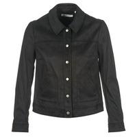 naf naf biliana womens leather jacket in black