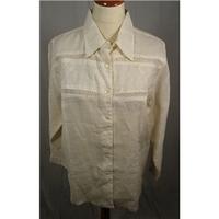 Naji Ahdoot Size M Cream Linen Blouse