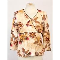 Nature pattern ladies top by Style EWM - Size: 14 - Brown - Blouse