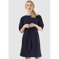 navy tie front tunic dress