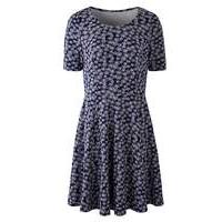 Navy/ Ivory Jacquard Skater Dress
