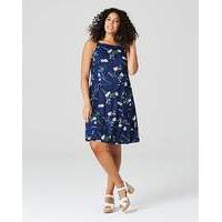 Navy Floral Cami Skater Dress