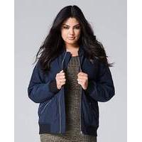 Navy Padded Bomber Jacket