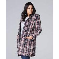 Navy/Red Check Duffle Coat Length 37in