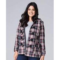 navyred check duffle coat length 28in