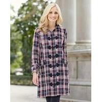 Navy/Red Check Duffle Coat Length 37in