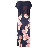 navy blue chiffon floral maxi dress bright multi