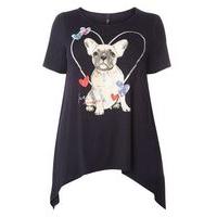 Navy Blue French Kisses T-shirt, Navy