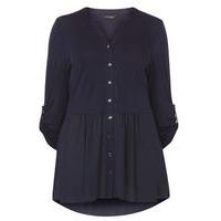 navy blue woven hem jersey shirt navy