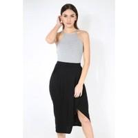 Narla Wrap Cross Over Pleated Midi Skirt