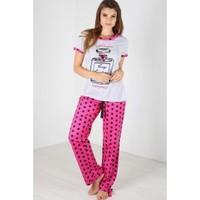 nancy cosy couture top polka dots pyjama set