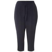 navy blue tie front crop trousers navy