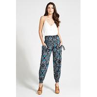 navy blue stone paisley damask print joggers