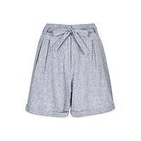 Navy Linen Look Chino Shorts