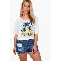 nadia miami print t shirt white